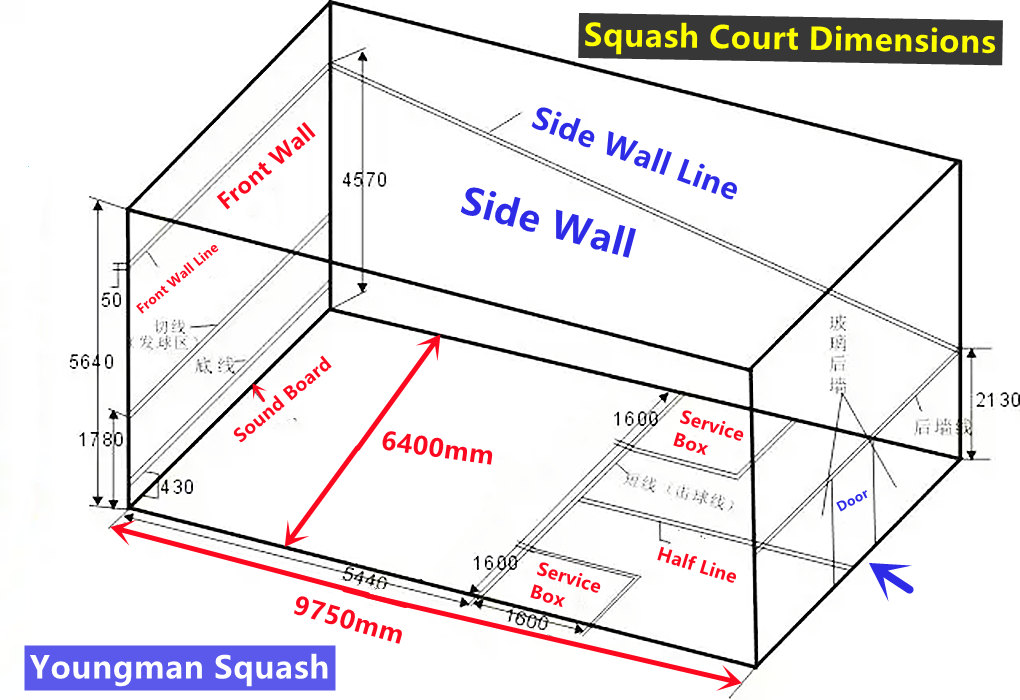 Kích thước của sân quần vợt squash là bao nhiêu ?